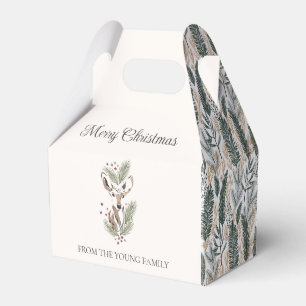Deer head botanical Christmas Personalised Favour Box