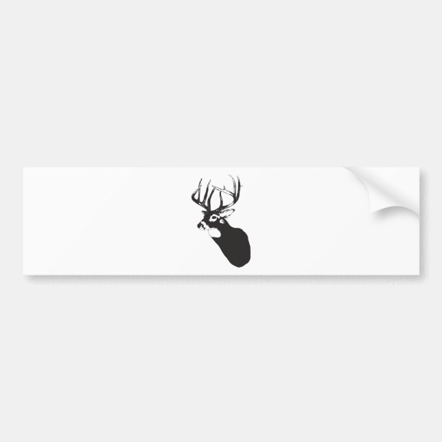 Deer Head Bumper Sticker (Front)