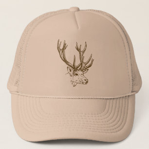 Deer Head Graphic Trucker Hat
