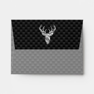 Deer Head on Carbon Fibre Style Print Envelopes