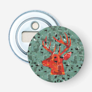 Deer head silhouette mosaic bottle opener