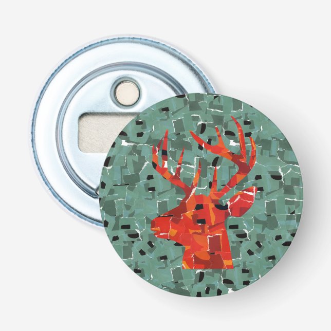 Deer head silhouette mosaic bottle opener (Front)