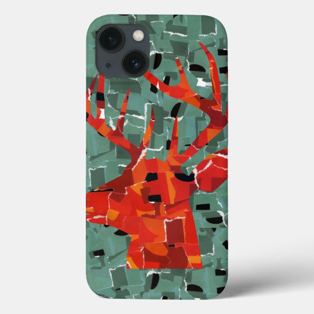 Deer head silhouette mosaic Case-Mate iPhone case (Back)