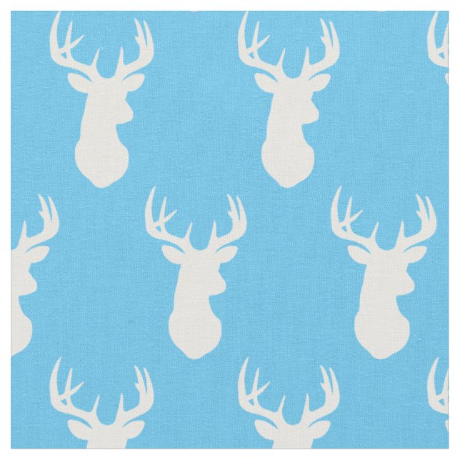 Deer Head Silhouettes Baby Boy Nursery Fabric (Close Up)