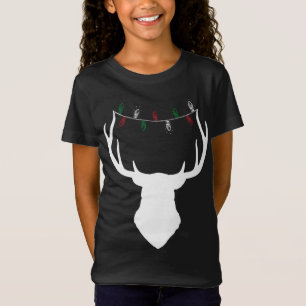 Deer Head with Christmas Lights on Antlers T-Shirt