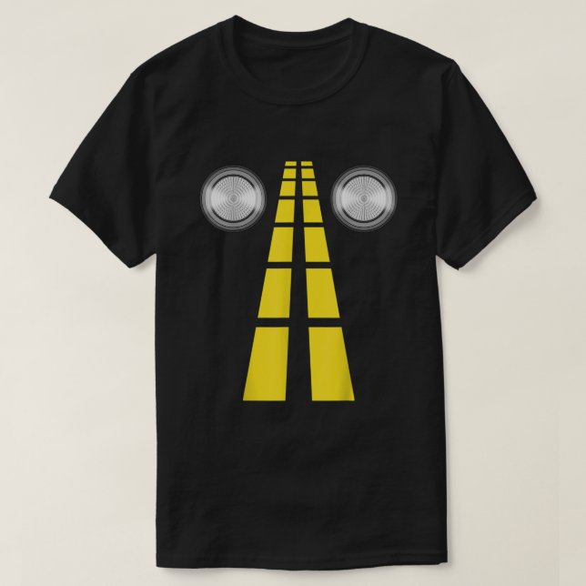 Deer Headlights With Road Markings Couples Costume T-Shirt (Design Front)