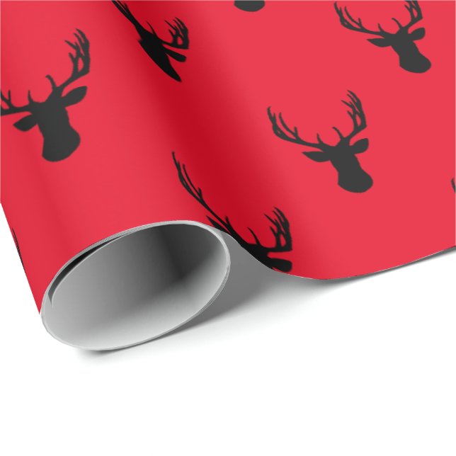 Deer Heads Your Background Colour Wrapping Paper (Roll Corner)