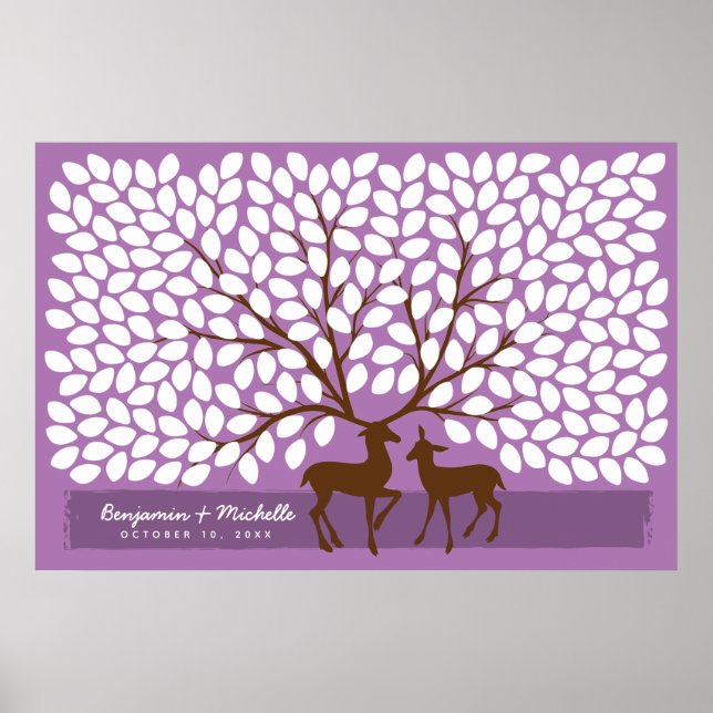 Deer Heart Guest Book Poster - 250 Spaces (Front)