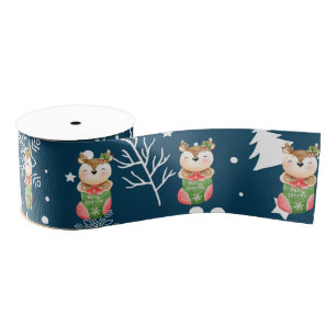 Deer Holidays Customise Grosgrain Ribbon