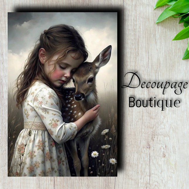 Deer Hug Decoupage Tissue Paper (Deer Hug Decoupage Tissue Paper)