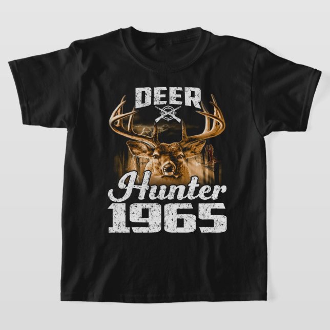 Deer Hunter 1965 Years Old Birthday Hunting T-Shirt (Laydown)