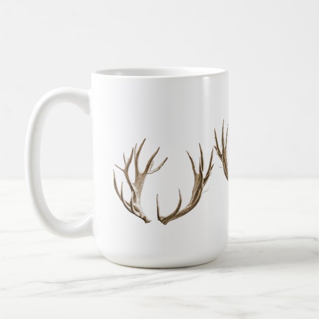 Deer Hunter Antlers Coffee Mug (Left)