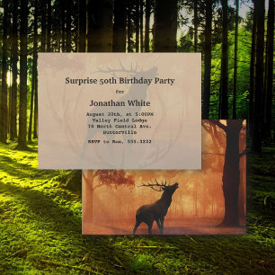 Deer Hunter Antlers Guys Birthday Invitation