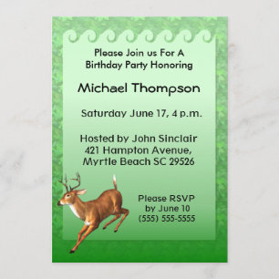 Deer Hunter  Birthday Invitation