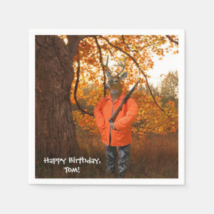 deer hunter birthday napkin