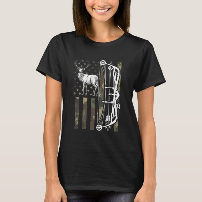 Deer hunter bow hunting deer T-Shirt (Front)