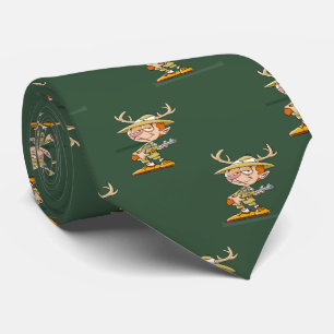 Deer Hunter Cartoon Necktie