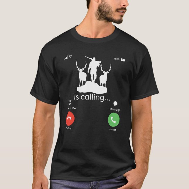 Deer Hunter Deer Stuff Print Reindeer Catching Dee T-Shirt (Front)