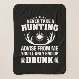 Deer Hunter Drinking Sherpa Blanket