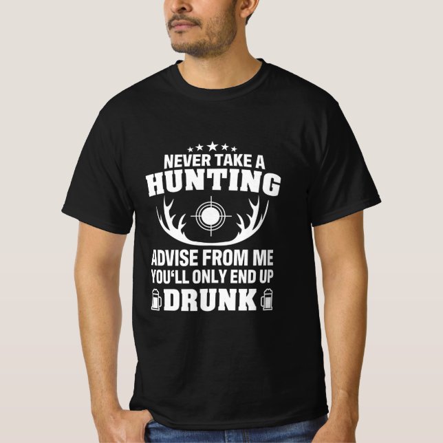 Deer Hunter Drinking T-Shirt (Front)