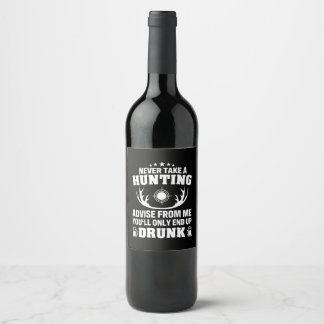 Deer Hunter Drinking Wine Label