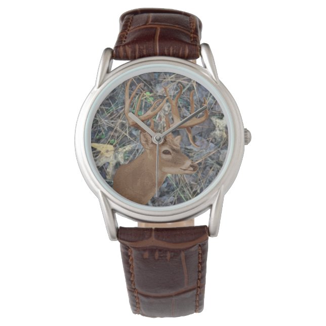 Deer Hunter Gifts, Whitetail Deer Hunting Watch (Front)