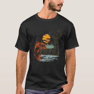 Deer Hunter Outdoor Fishing Duck Scenery Fish Hook T-Shirt