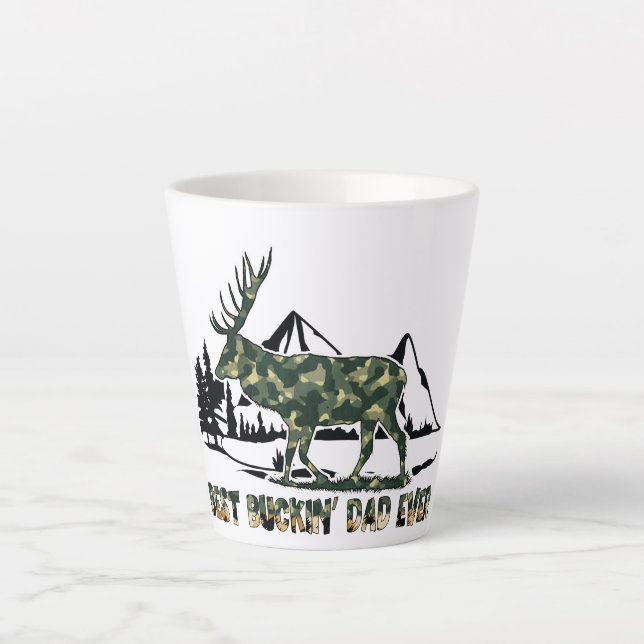Deer Hunter | Pun | Best Dad Ever | Camouflage Latte Mug (Front)