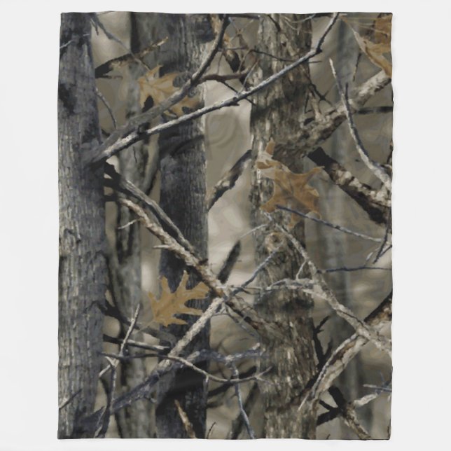 DEER HUNTERS CAMO 1 FLEECE BLANKET (Front)