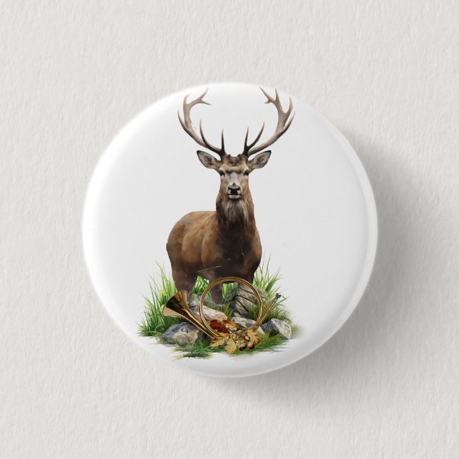 Deer Hunting 3 Cm Round Badge (Front)