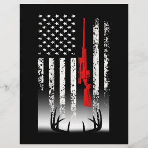 Deer hunting American Flag Hunting Custom Letterhead
