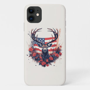 Deer Hunting American Flag USA Proud Hunter Case-Mate iPhone Case