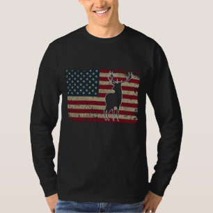 Deer Hunting American Flag USA Proud Hunter Gift I T-Shirt