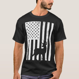 Deer Hunting And America Flag Hunting Lover Gift T-Shirt