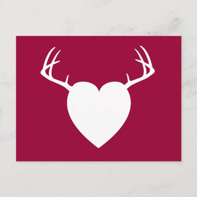 Deer Hunting Antlers heart Postcard (Front)