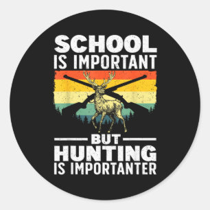 Deer Hunting Art For Kids Boys Wildlife Hunter Dee Classic Round Sticker