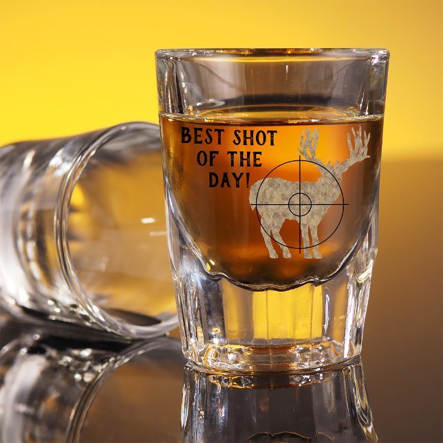 Deer Hunting Best Shot of the Day Shot Glass (Best Shot of the Day Shot Glass for Deer Hunters.)