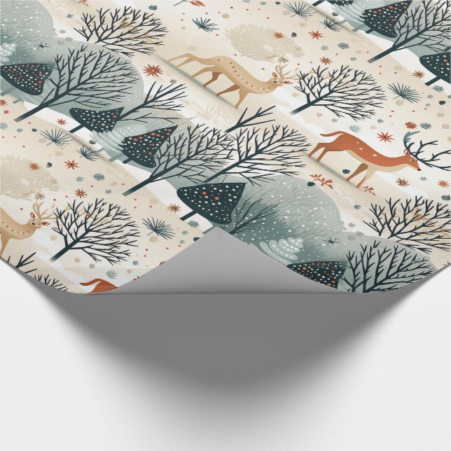 Deer Hunting Christmas Antlers Wrapping Paper (Corner)