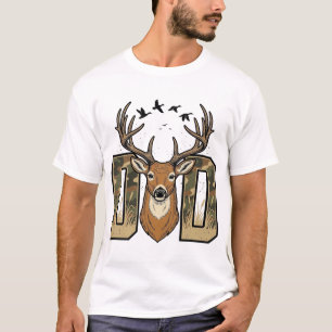 Deer Hunting Dad Camo Buck Vector Shirt Design_1