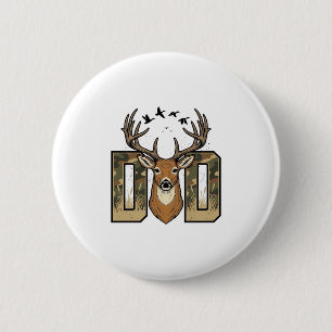 Deer Hunting Dad Camo Buck Vector Shirt Design_1 6 Cm Round Badge