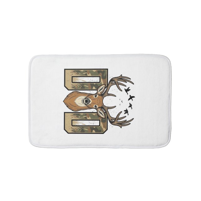 Deer Hunting Dad Camo Buck Vector Shirt Design_1 Bath Mat (Front)