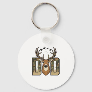 Deer Hunting Dad Camo Buck Vector Shirt Design_1 Key Ring