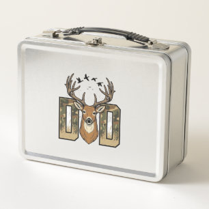 Deer Hunting Dad Camo Buck Vector Shirt Design_1 Metal Lunch Box
