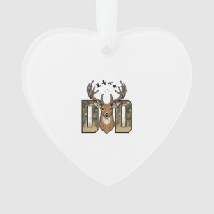 Deer Hunting Dad Camo Buck Vector Shirt Design_1 Ornament