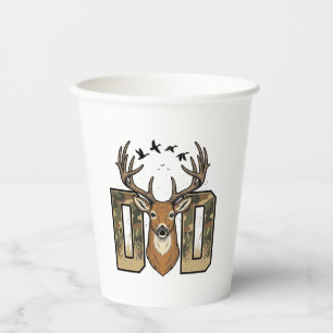 Deer Hunting Dad Camo Buck Vector Shirt Design_1 Paper Cups