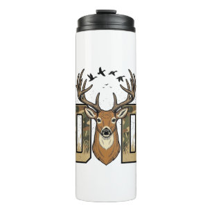 Deer Hunting Dad Camo Buck Vector Shirt Design_1 Thermal Tumbler