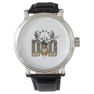 Deer Hunting Dad Camo Buck Vector Shirt Design_1 Watch