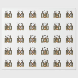 Deer Hunting Dad Camo Buck Vector Shirt Design_1 Wrapping Paper