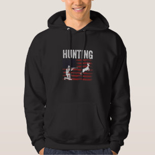 Deer Hunting Deer Season Outdoor  America Flag Hoodie