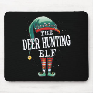Deer Hunting Elf Christmas Group Xmas Pajama Party Mouse Pad